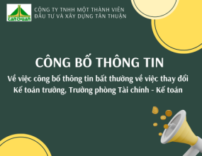 Quyết định số 082/QĐ-TT công bố thông tin bất thường về việc thay đổi Kế toán trưởng, Trưởng Phòng Tài chính - Kế toán